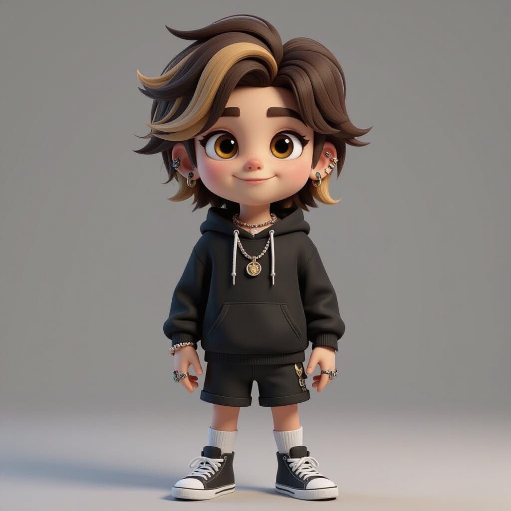 Transgender Boy in Pixar Style 3D Art