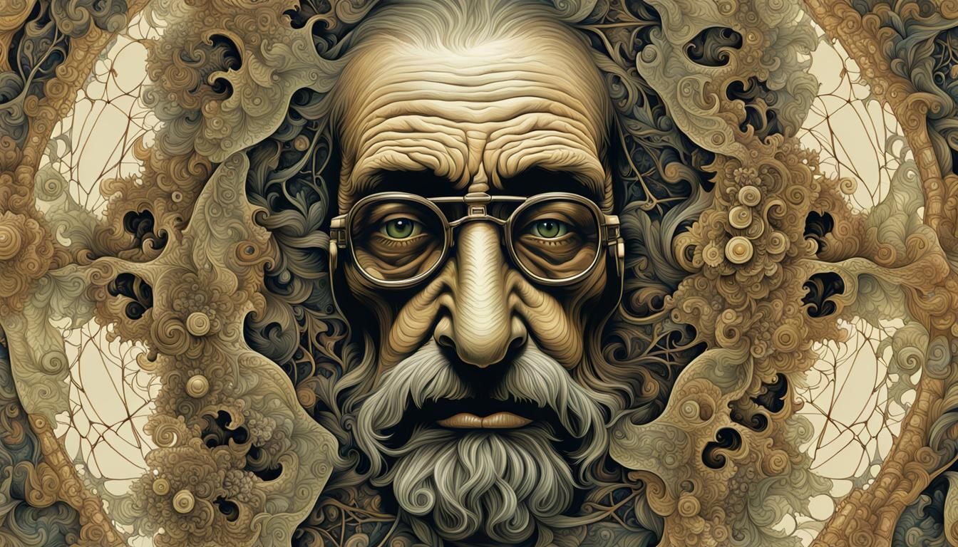 Crazy Harry Portrait Blending Fractal Art Styles