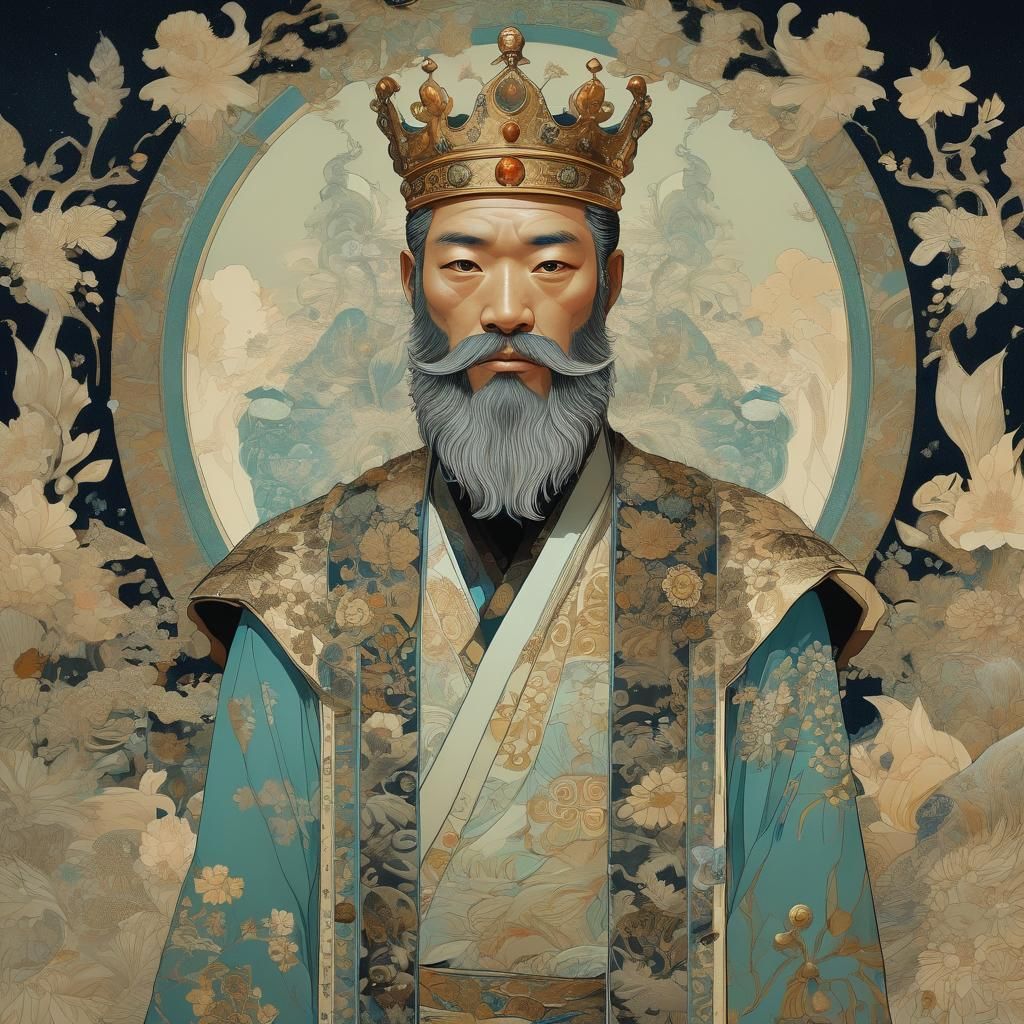 Handsome King Portrait in Fantasy Art Style