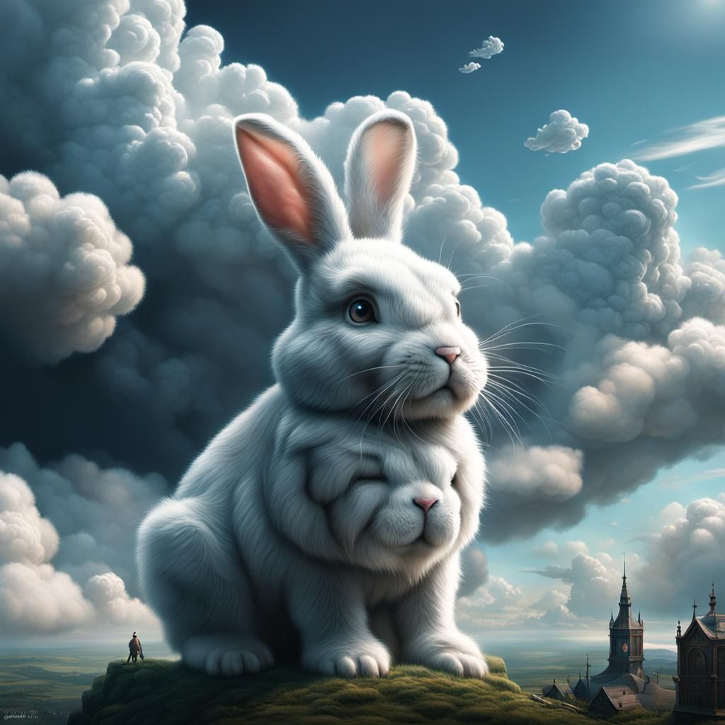 Bunny in Clouds: Digital Matte Painting