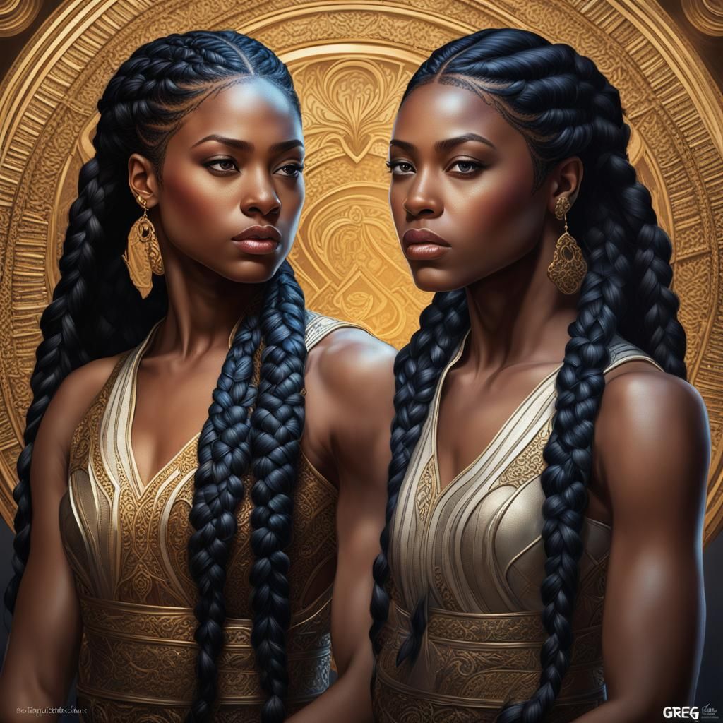 African Princess Portrait in Digital Art Style