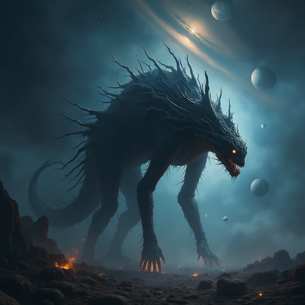 Terrifying Galactic Creature in Deep Space