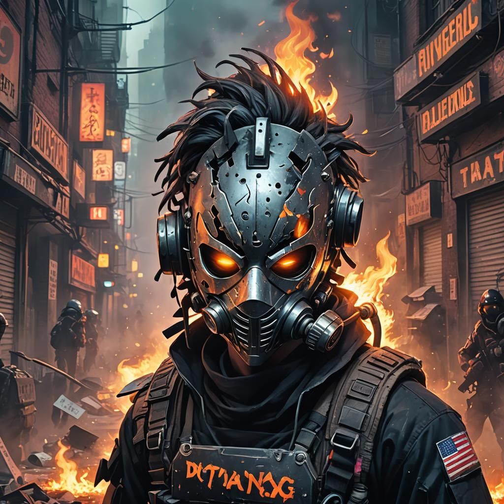 Dark Fantasy Riot: Platinum Mask in Art Nouveau Style