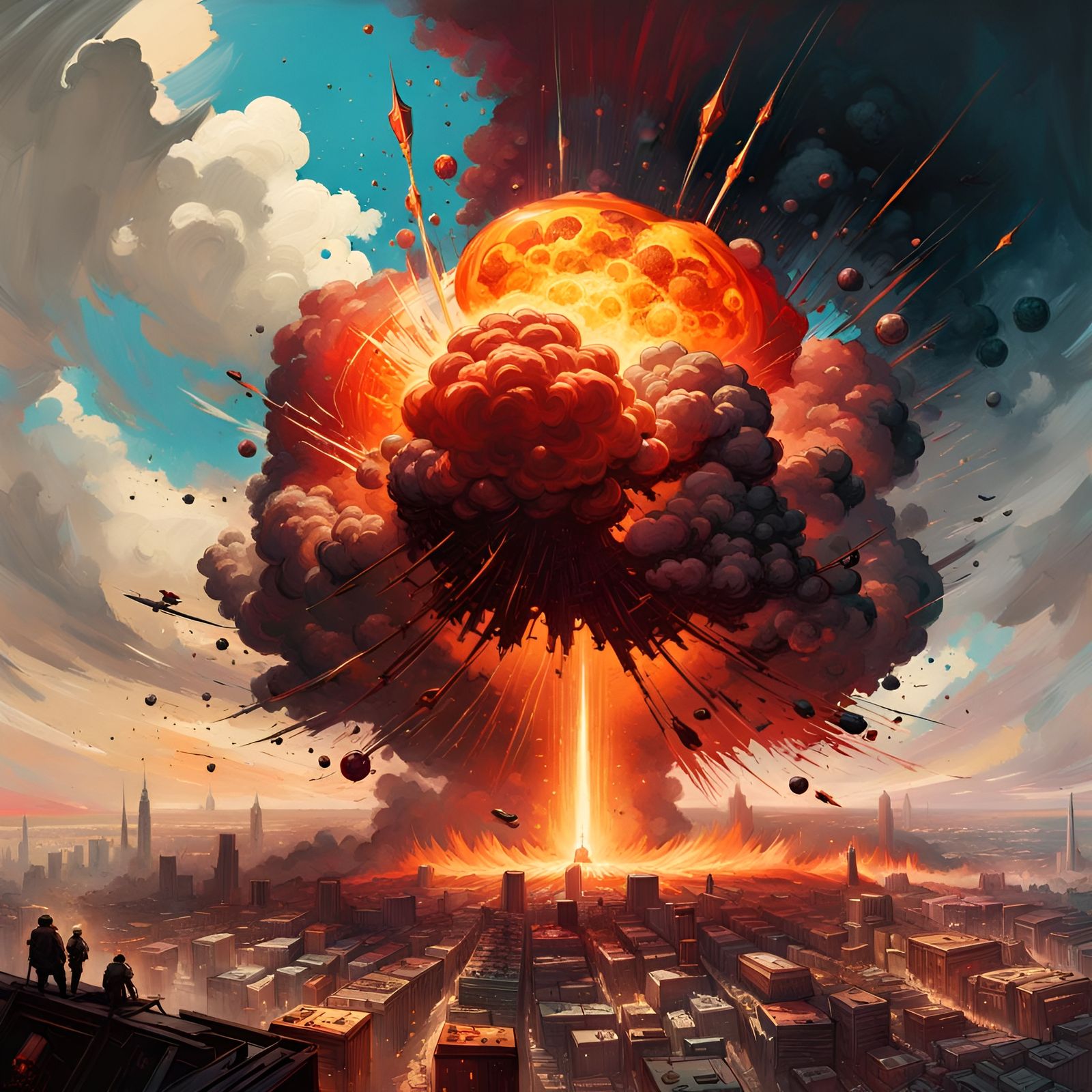 Atomic Explosion in Maximalist Digital Art