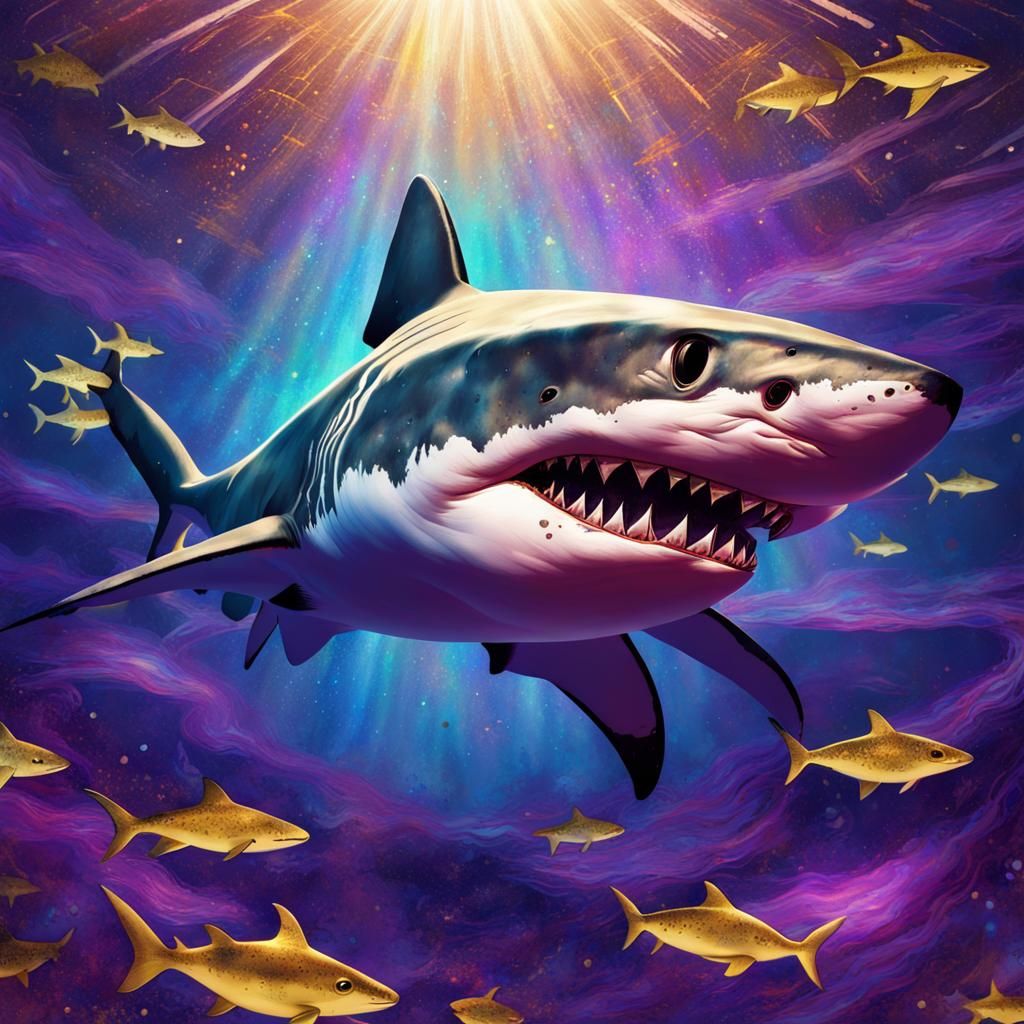 Underwater Shark in Astral Cosmic Style