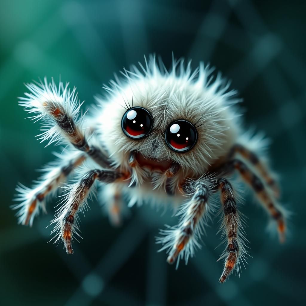 Scary Cute Fuzzy Spider Waving Hello