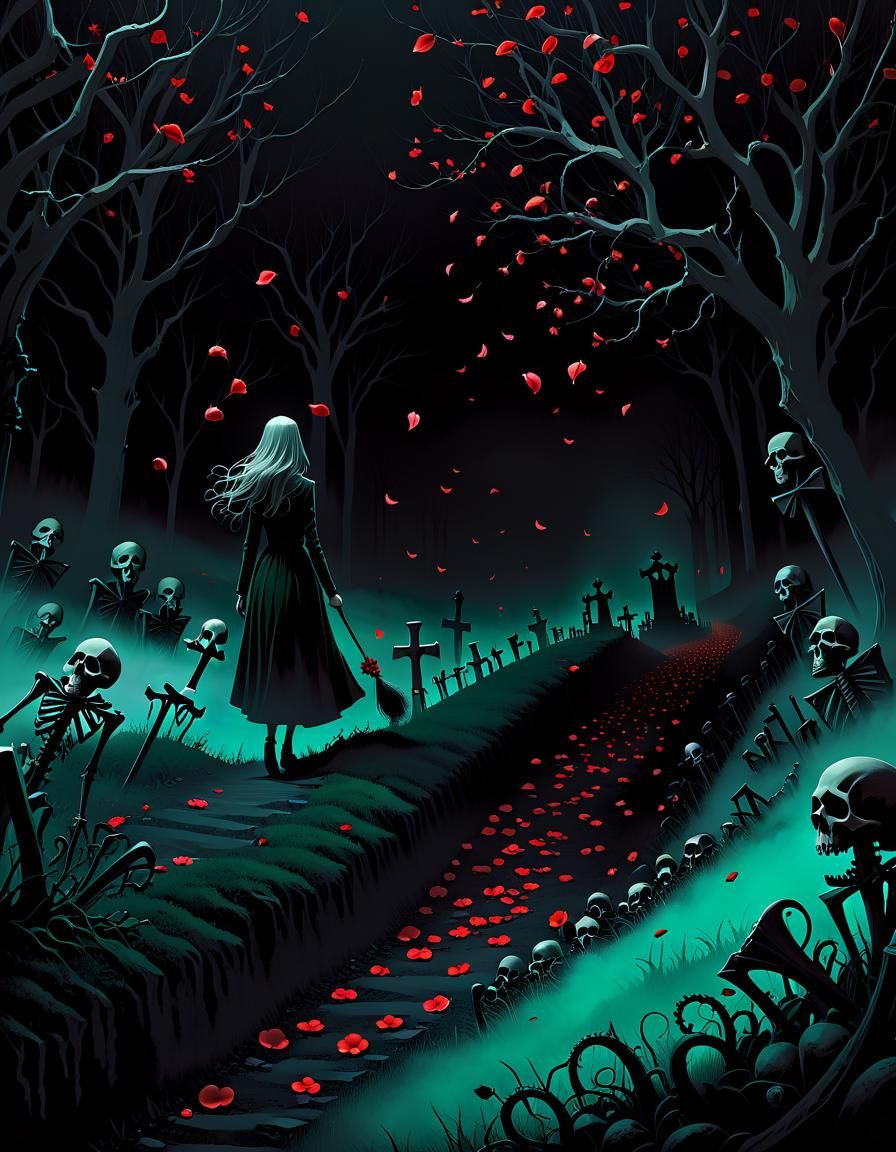 Macabre Lovecraftian Path at Night