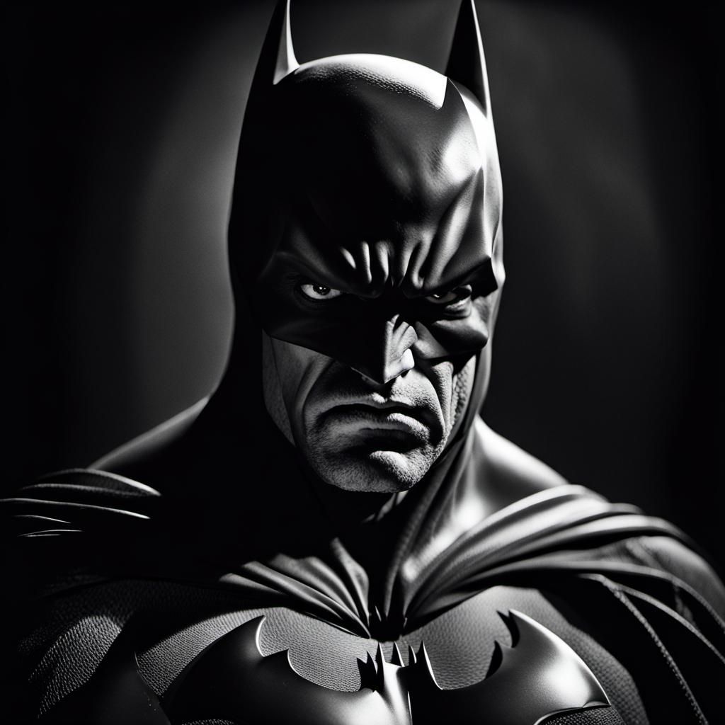 Dramatic Black and White Portrait of Batman