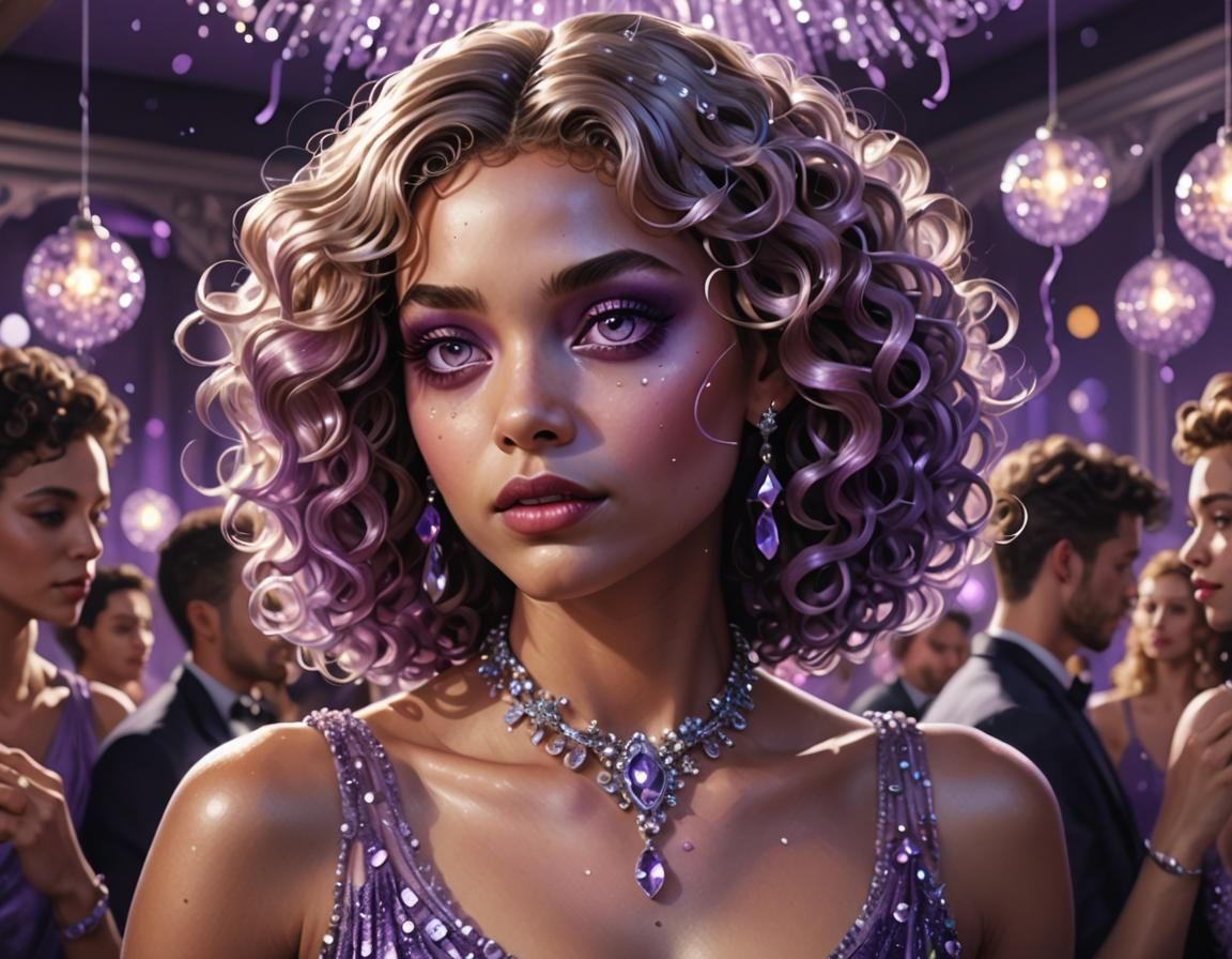 Woman on Dance Floor in Digital Renaissance Style