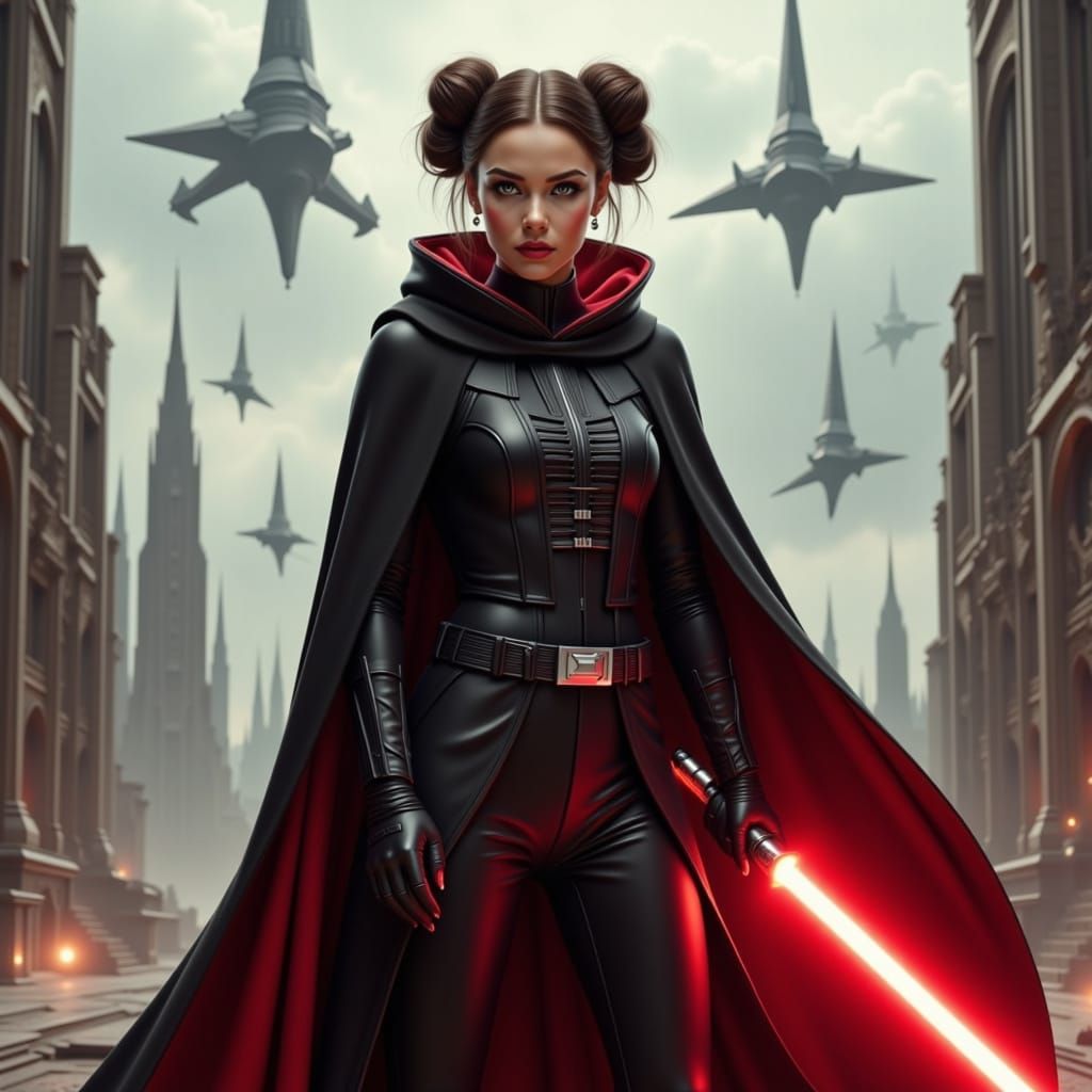 Darth Leia: Princess of the Dark Side in Sci-Fi Style