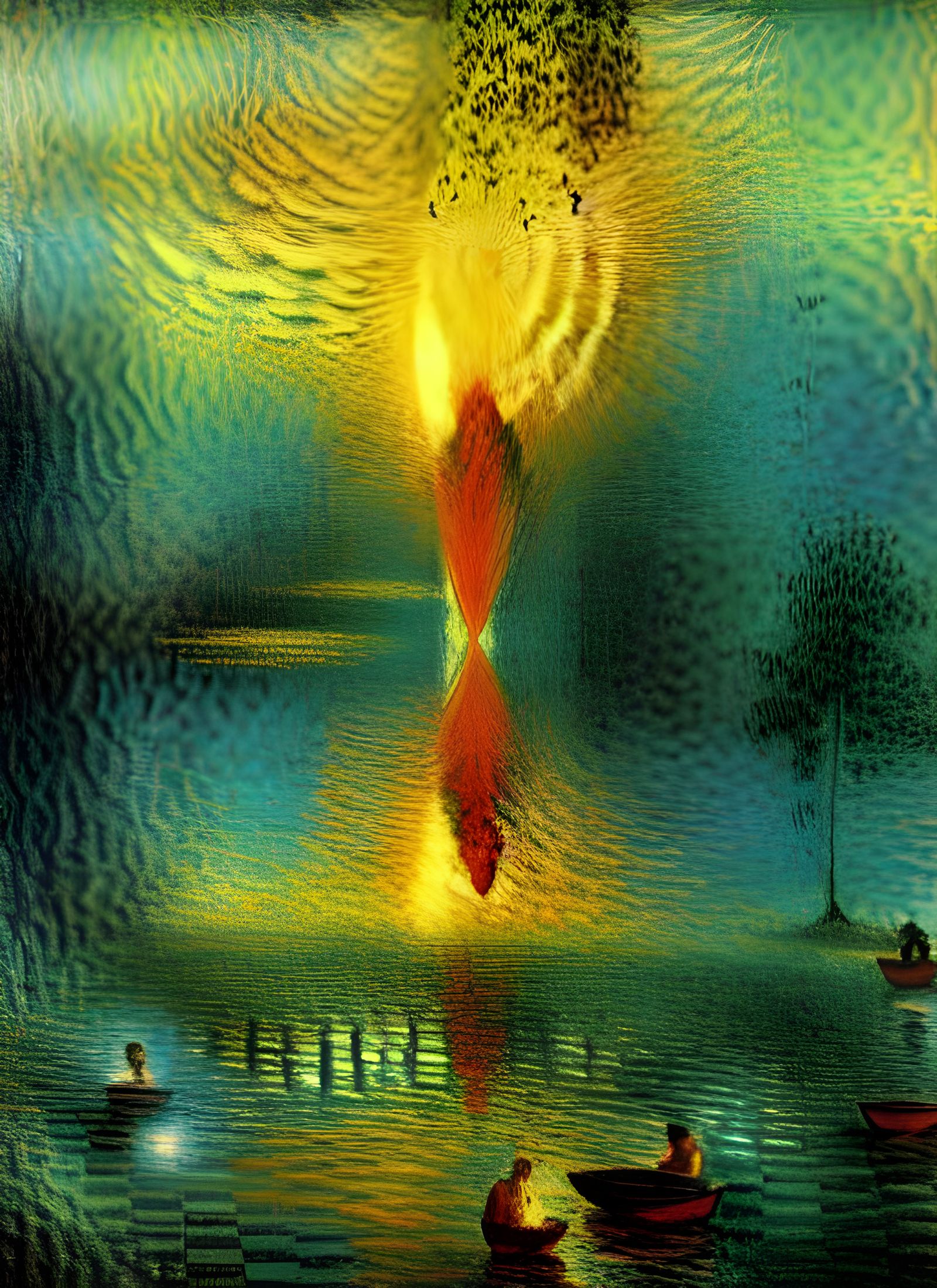 Erupting Pond Portal in Biopunk Style