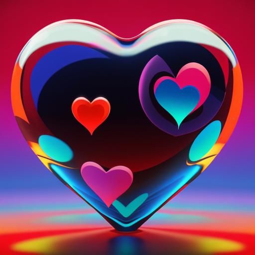 Psychedelic Red Heart Rendered in Blender