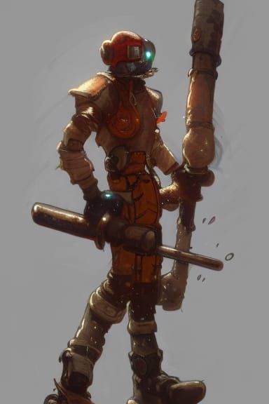 Steampunk Mech in Art Nouveau Style