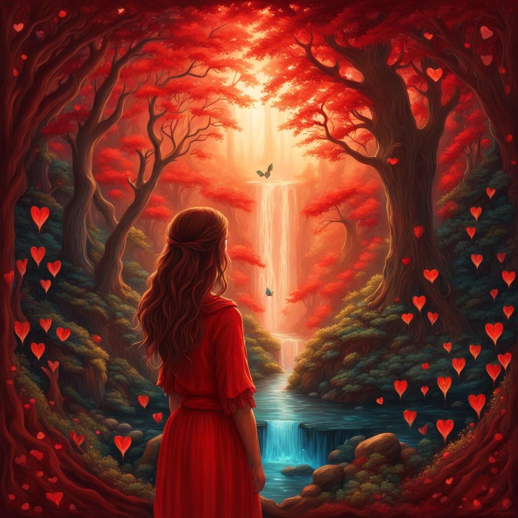 Bioluminescent Window Overlooking Magical Forest Scene