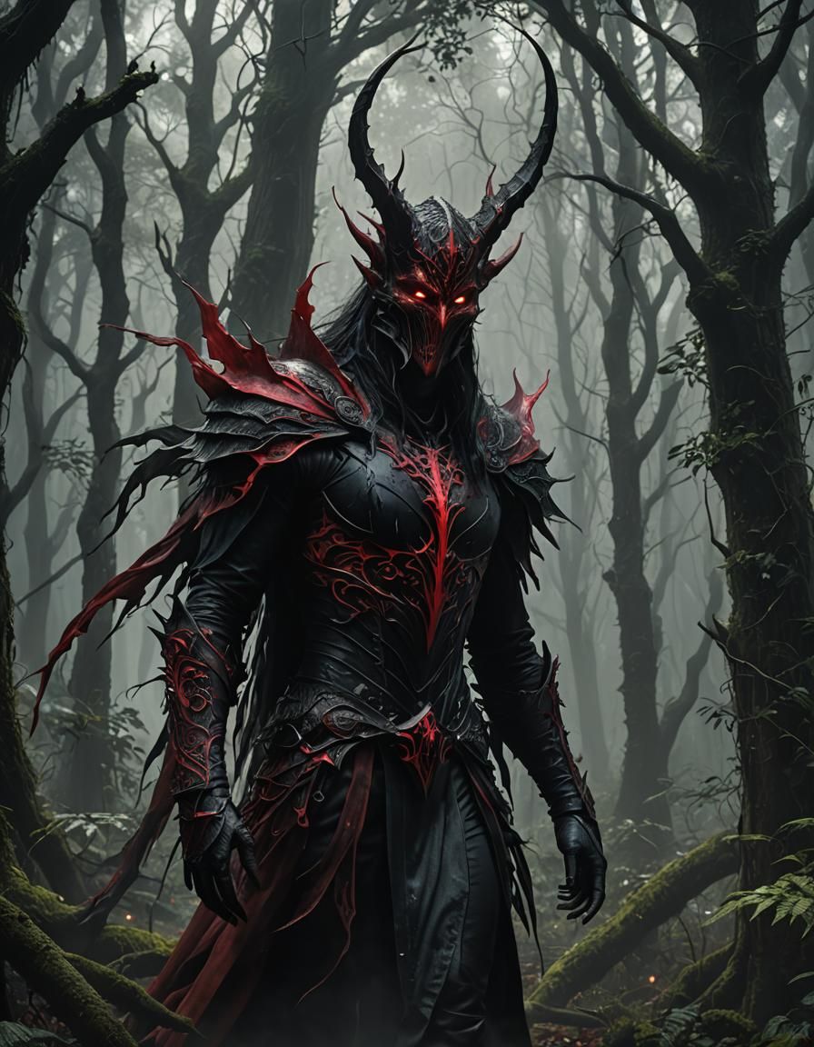 Banshee in Shadowy Forest, Fantasy Digital Art