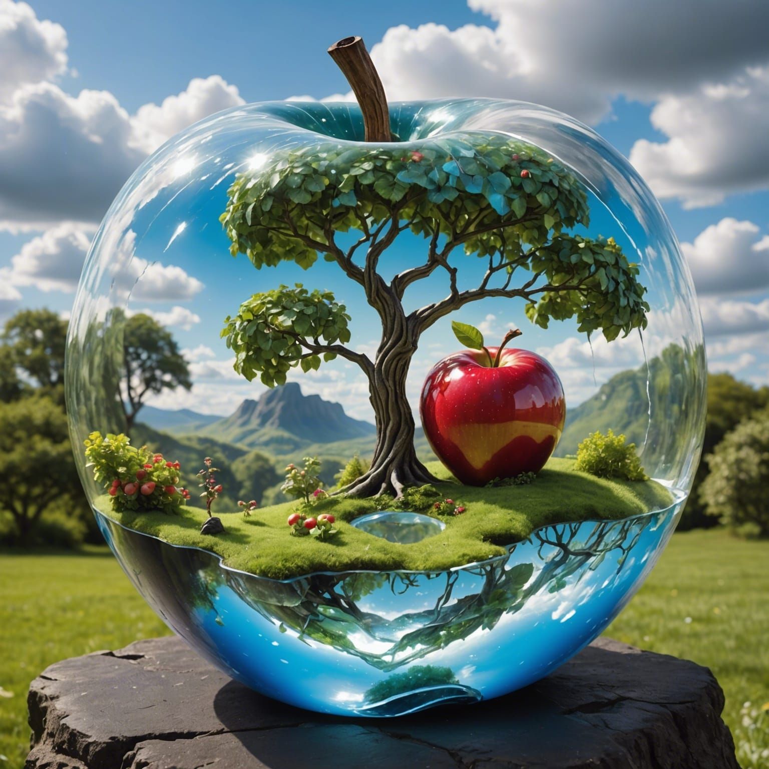 Cracked Glass Apple: Garden of Eden