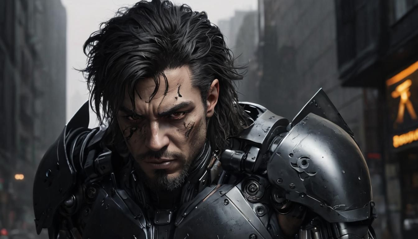 Fierce Obsidian Battle Cyborg in High Resolution