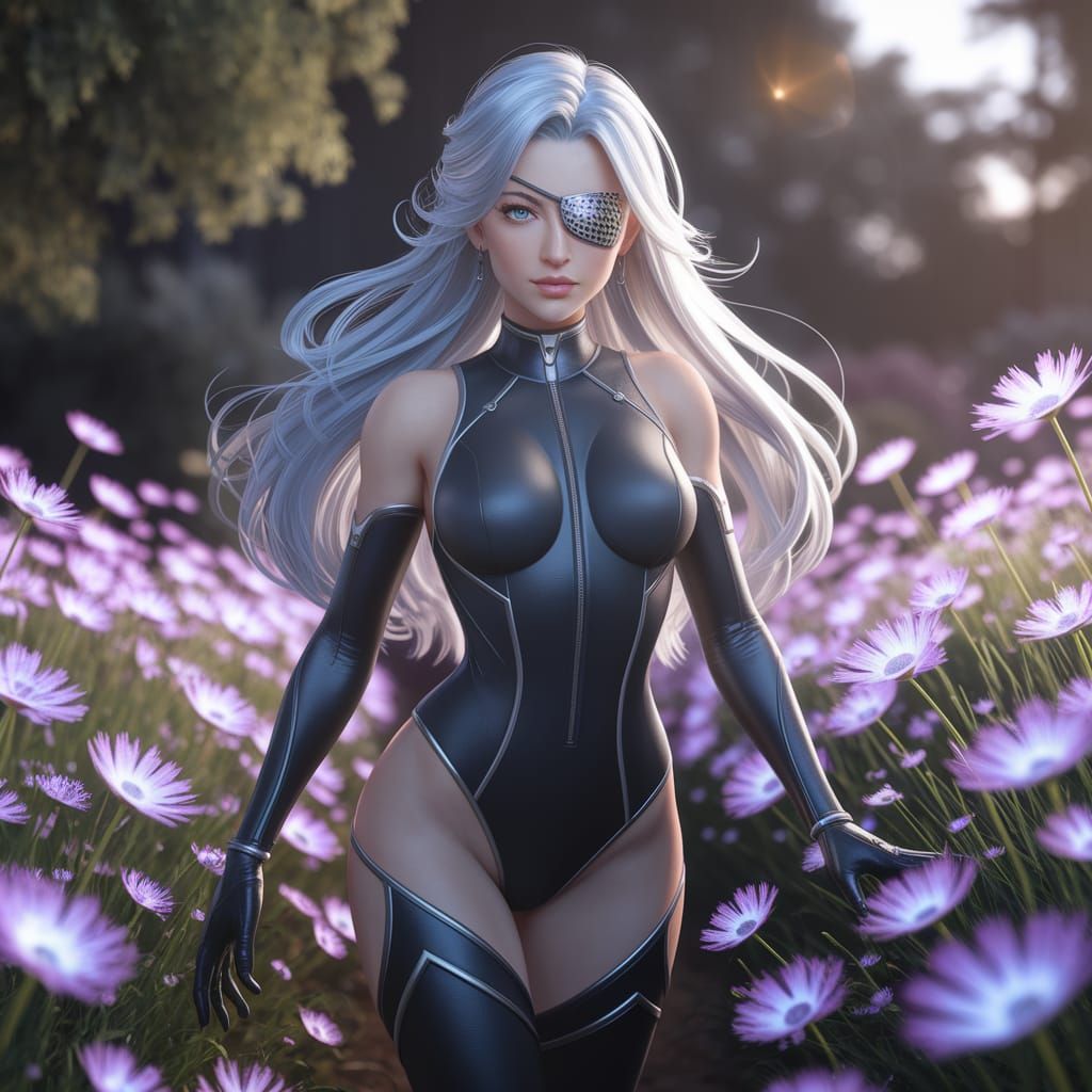 Ethereal Fantasy Woman in Bioluminescent Bloom