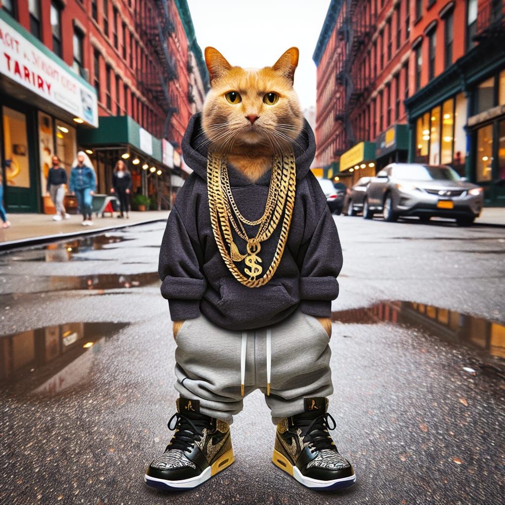 Hip-Hop Cat in New York City
