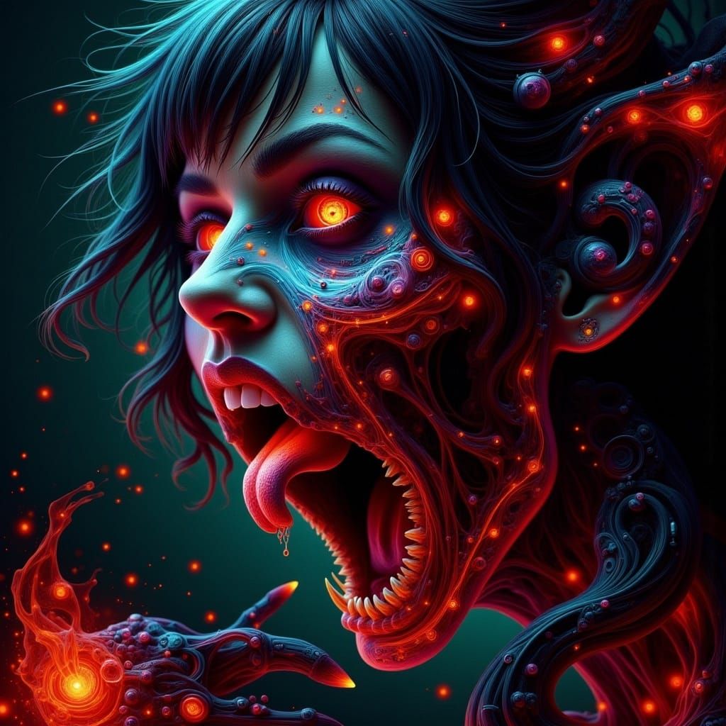 Sinister Woman in Comic Book Style