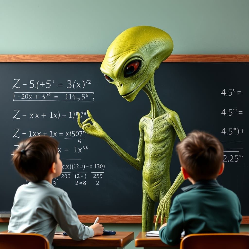 Alien Educator Teaches Calculus to Children