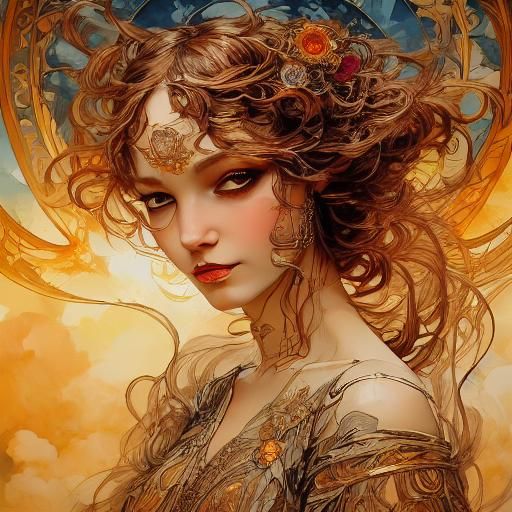 <lora:Nurografik Ink SD1-5:1.0> A young girl with curly amber hair