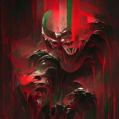 Sinister Depiction of Greed in Fantasy Art Style