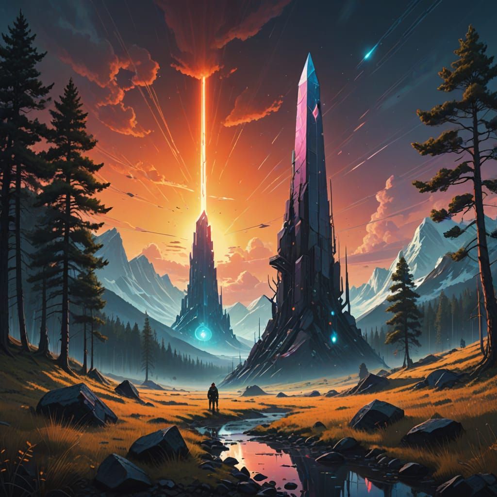 Ethereal Crystal Monolith Illuminates Futuristic Terra Nova ...