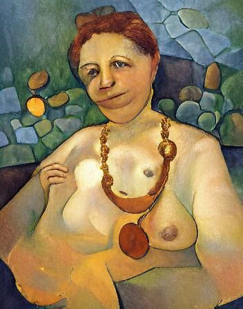 Nude Self-Portrait with Amber Necklace: Early 20th Century S...
