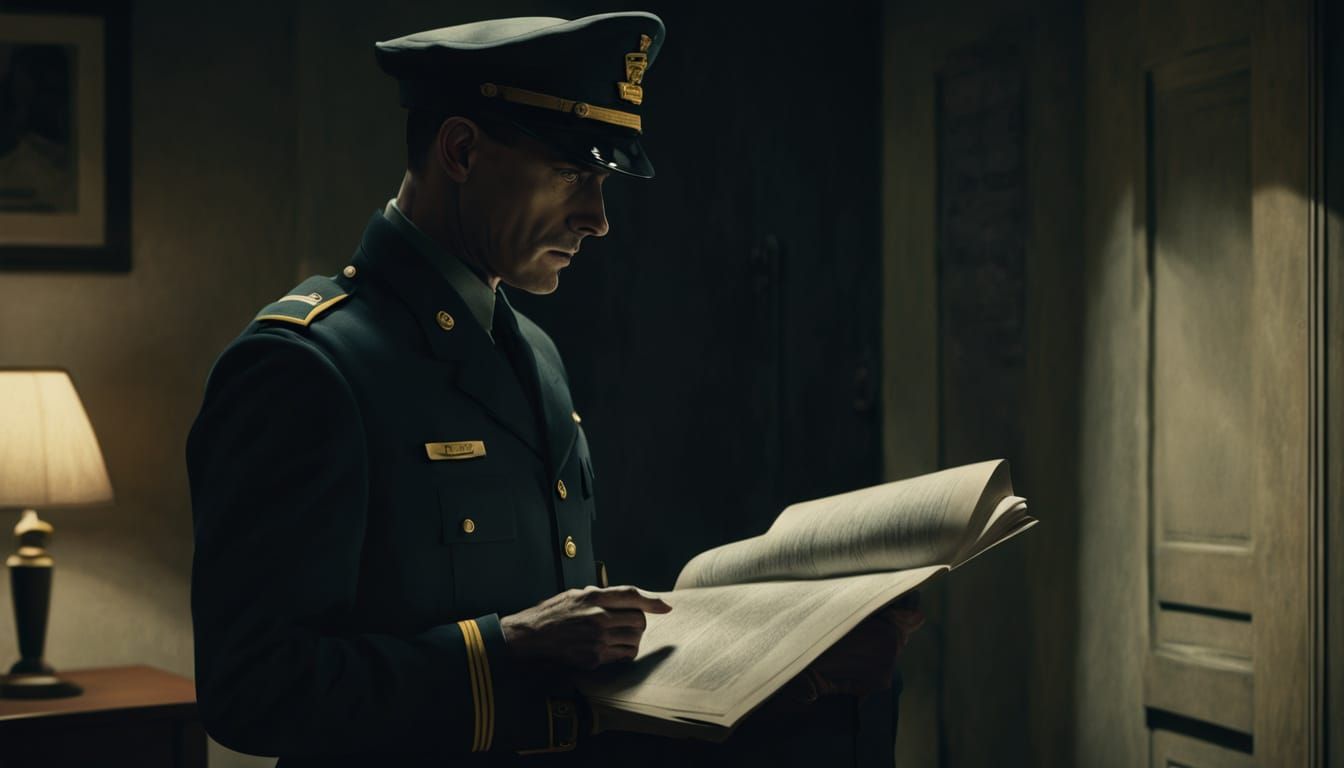 Figure Reading Manual in Dimly Lit Room