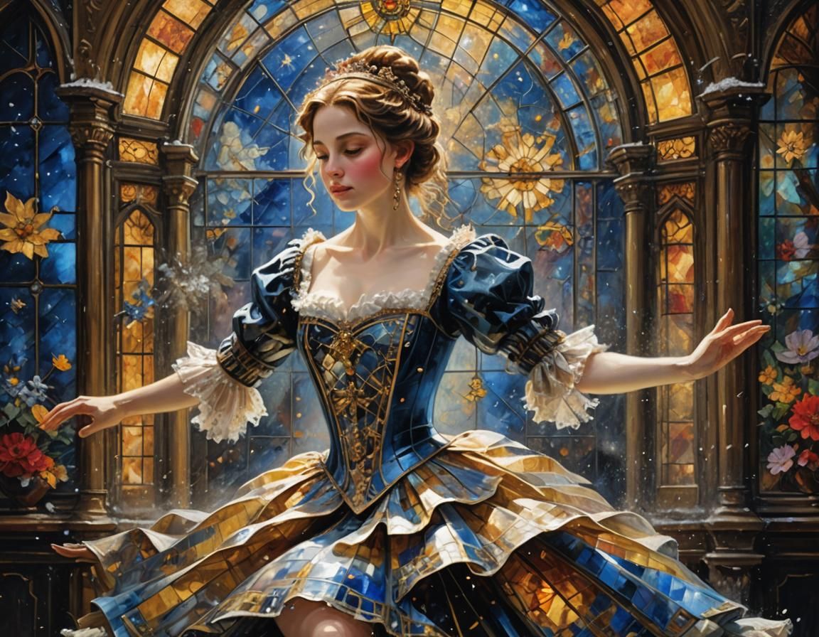 Ballerina in Music Box, Impressionist Style