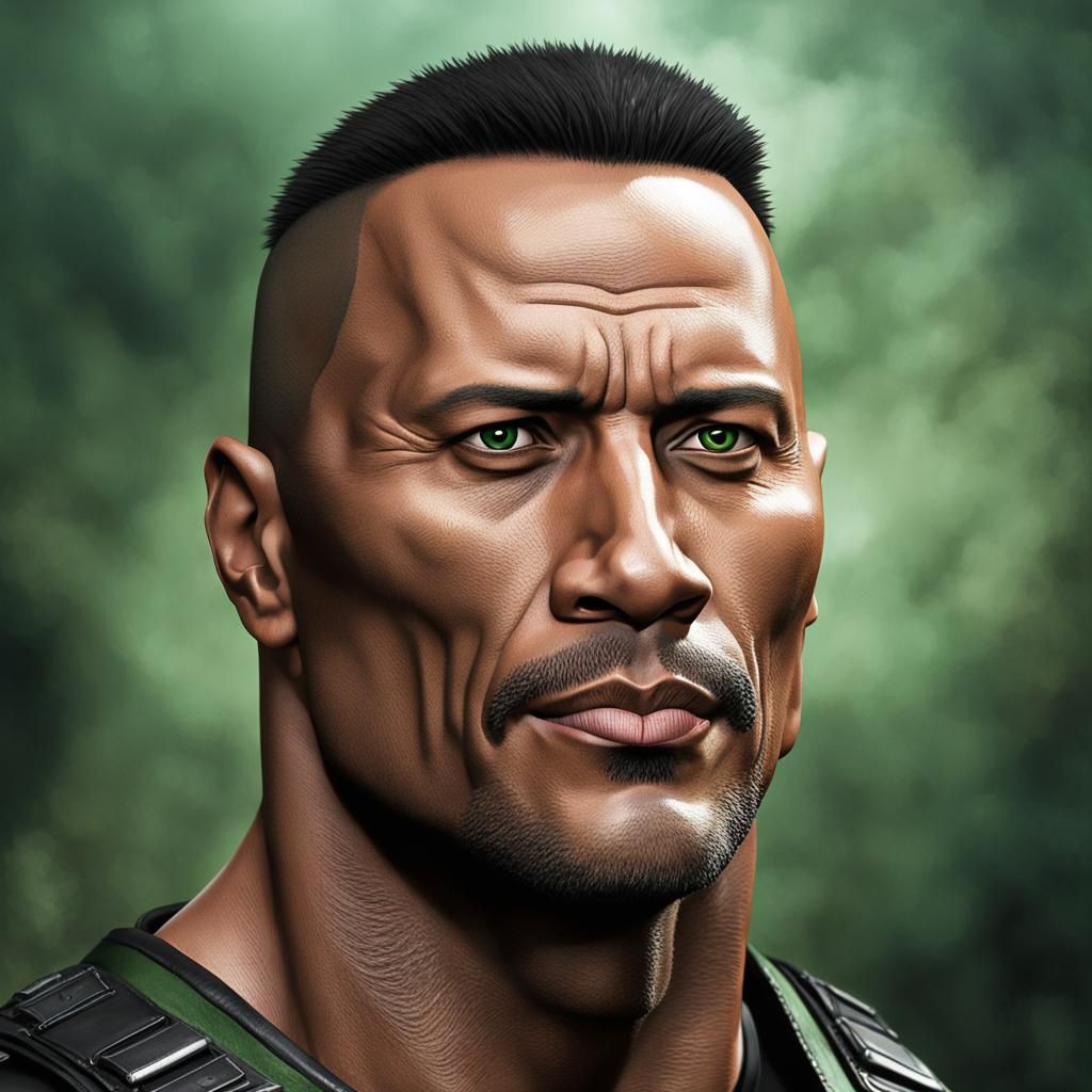 Dwayne Johnson as Jax Briggs with Titanium Arms