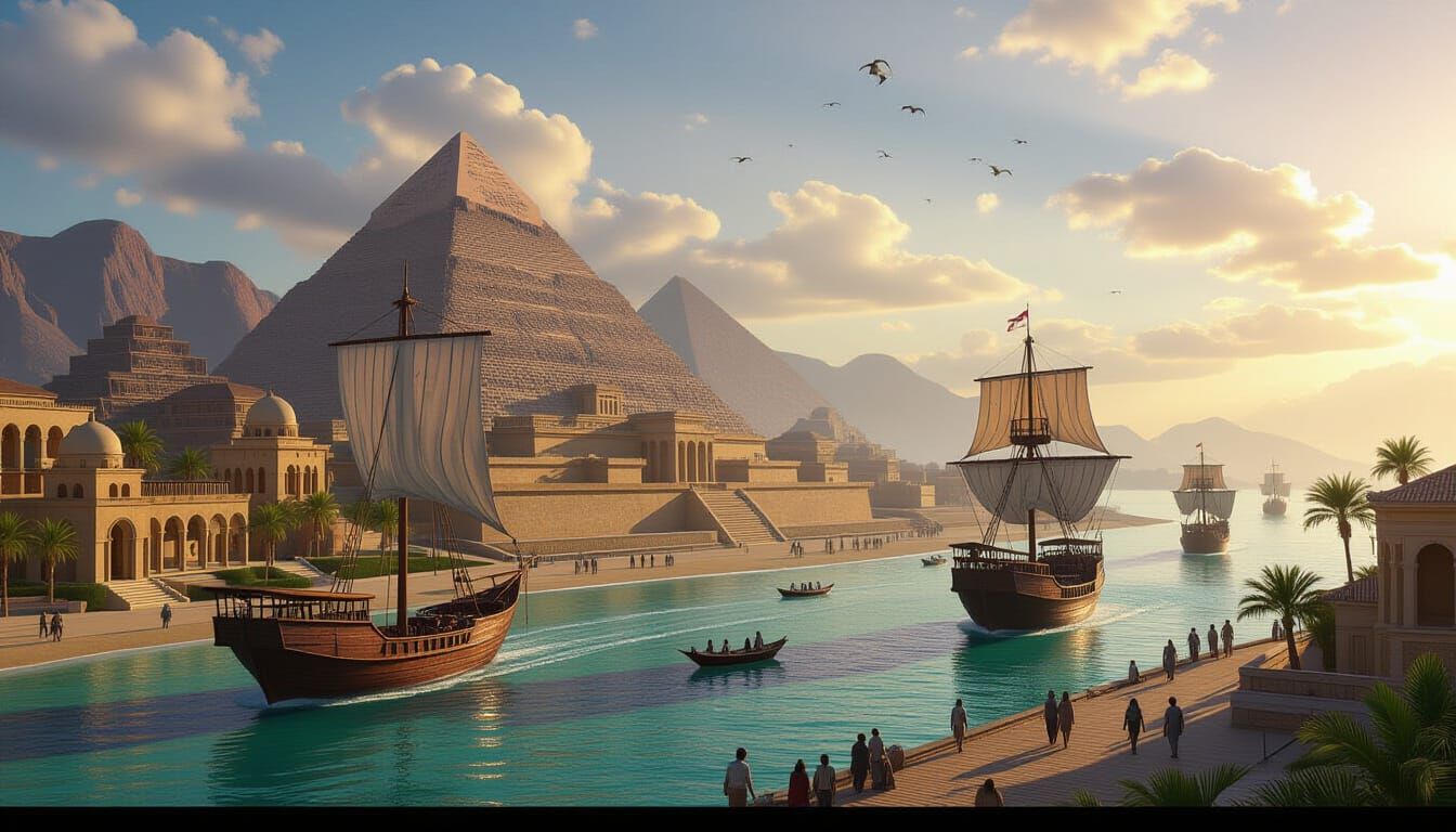 The Seven Wonders in Hyperrealistic Style