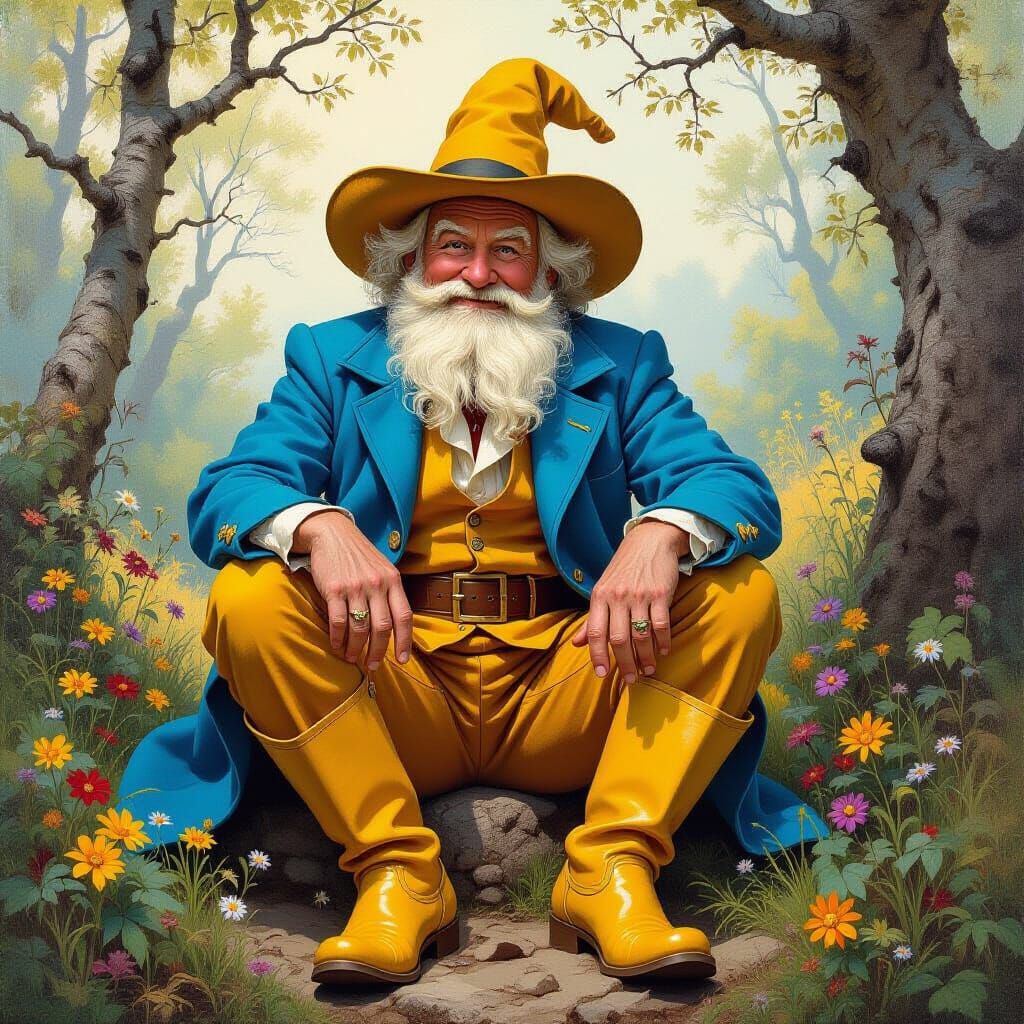 Tom Bombadil in Whimsical Oil Painting Style