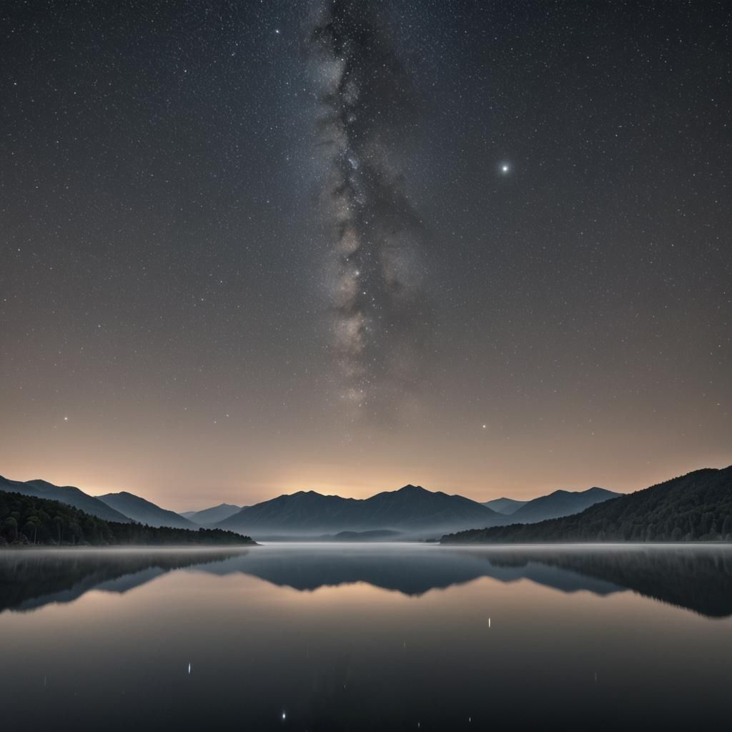 Starry Reflection: A Hiroshi Sugimoto Inspired Landscape