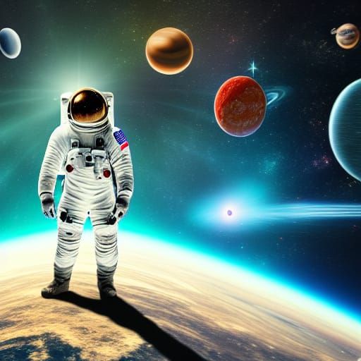 Astronaut Watches Supernova in Fantasy Universe