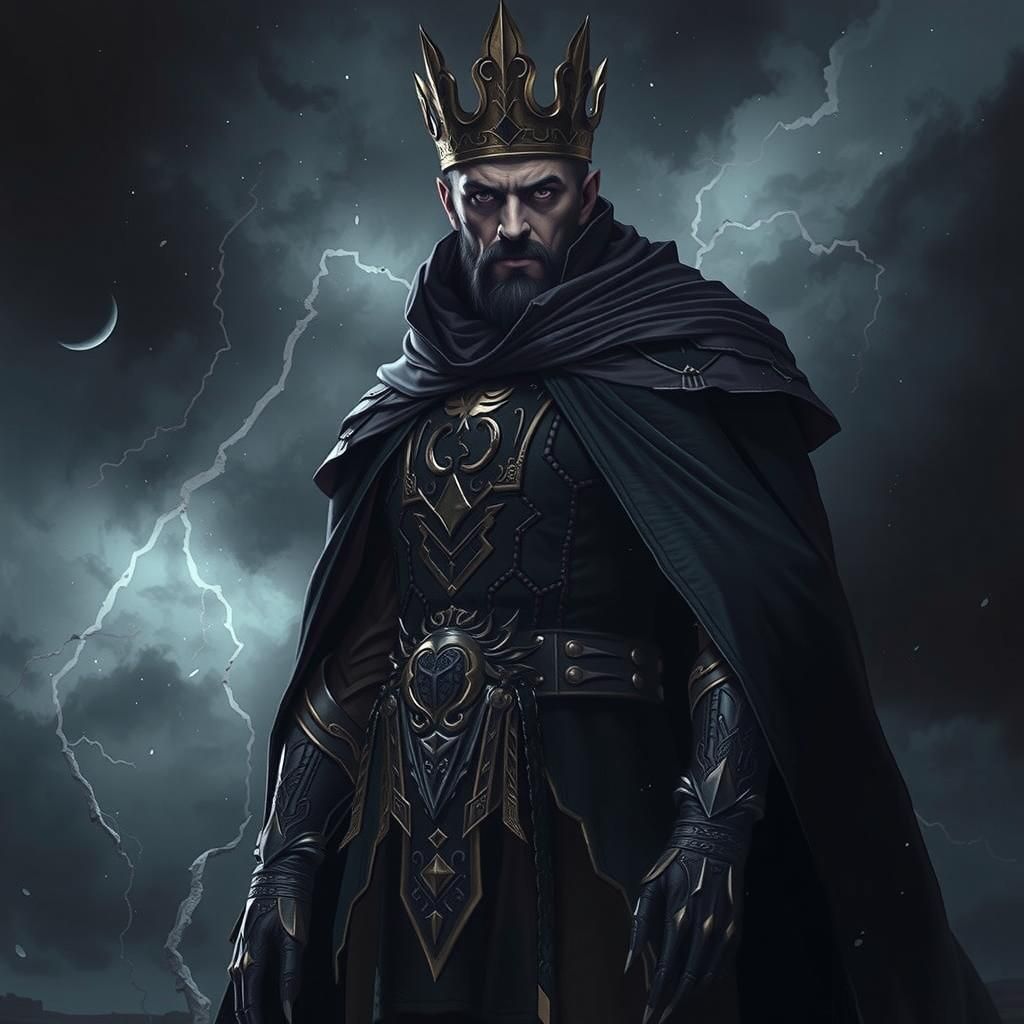 The Dread King in Dark Armor, Gothic Horror Style