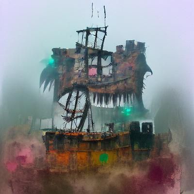 Fog-Shrouded Derelict Pirate Ship