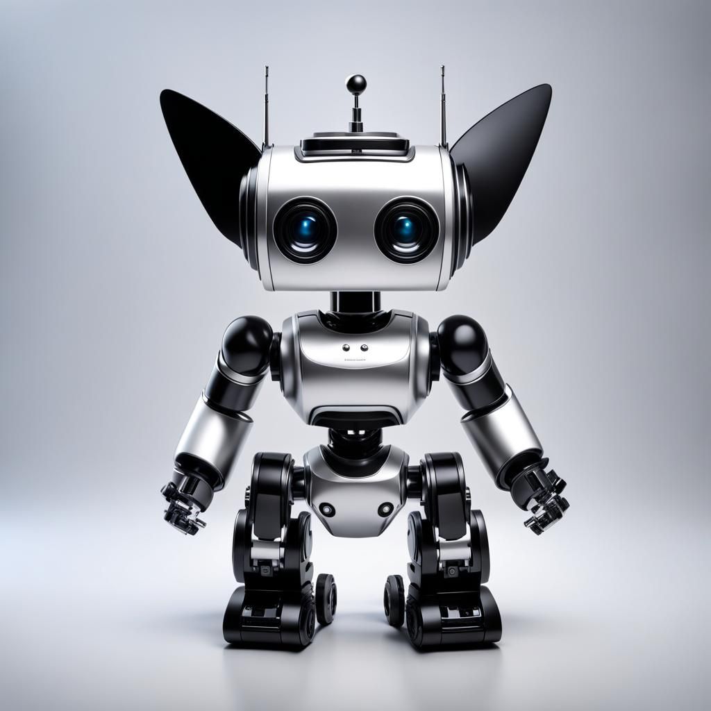 Vinyl Robot Toy in T-Pose, Symmetrical View