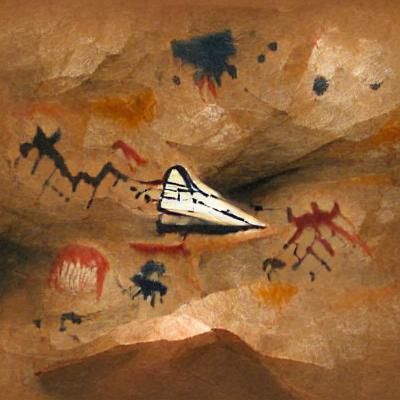 Ancient Cave Painting of a Spaceship