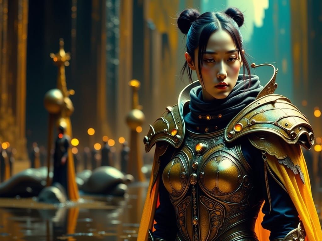 Fantasy Sci-Fi Royal Guard in Detailed Armor