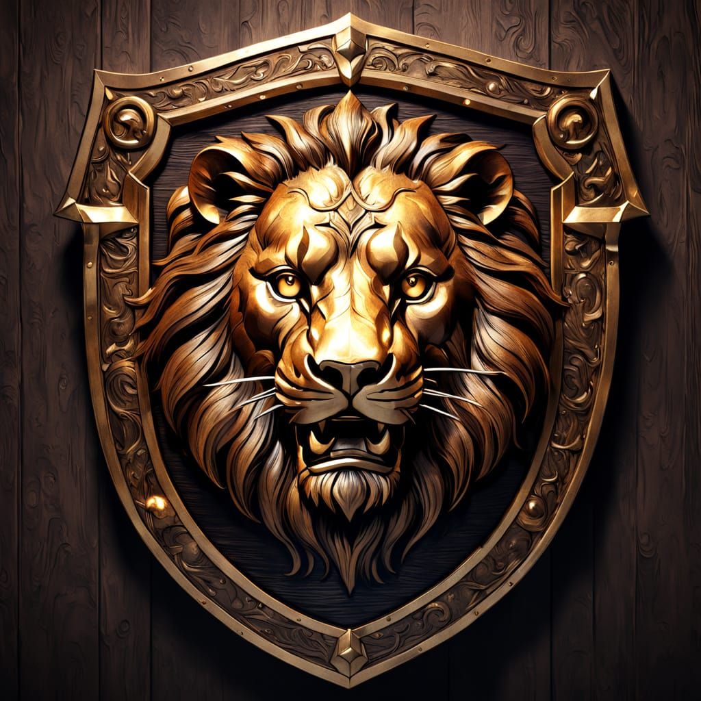 Luxurious Heraldic Shield in Golden Light