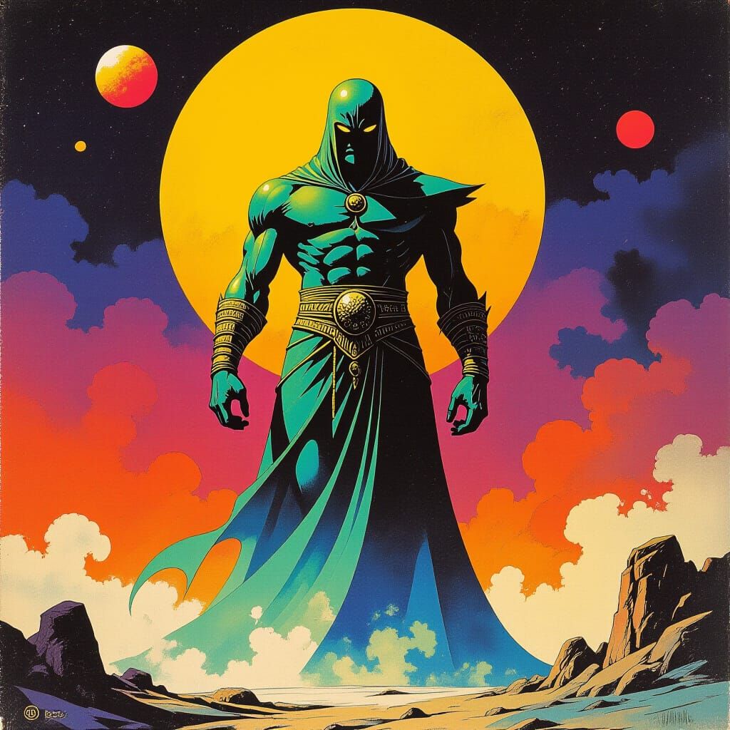 Powerful Ghoul in 1970s Pulp Fantasy Style