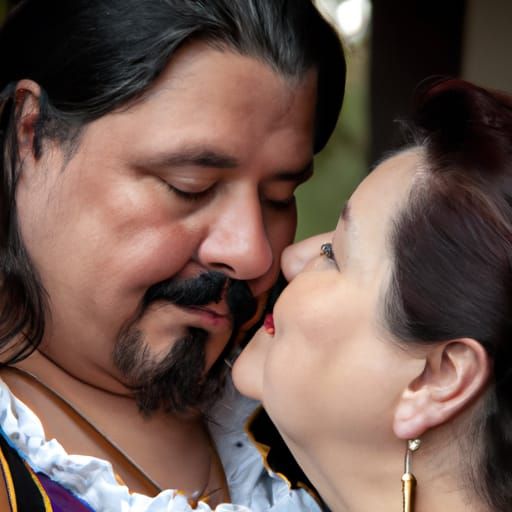 Renaissance Fair Kiss Captured in Natural Light