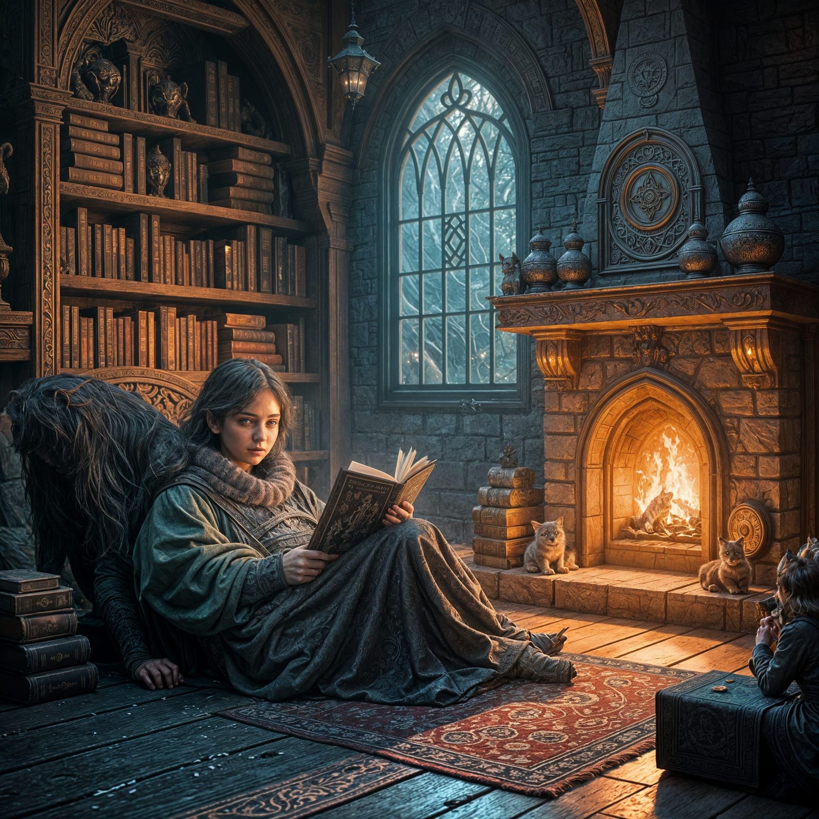 Cozy Night with Tolkien Novel: Fantasy Concept Art