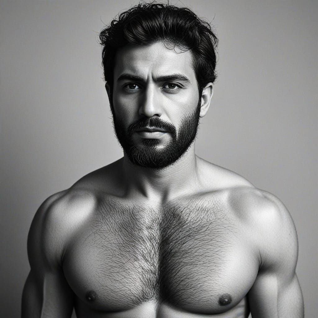Dashing Turkish Male Portrait in Sharp Black and White