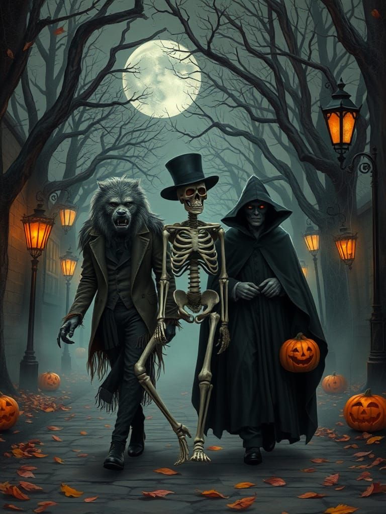 Halloween Monsters in Gothic Romanticism Style