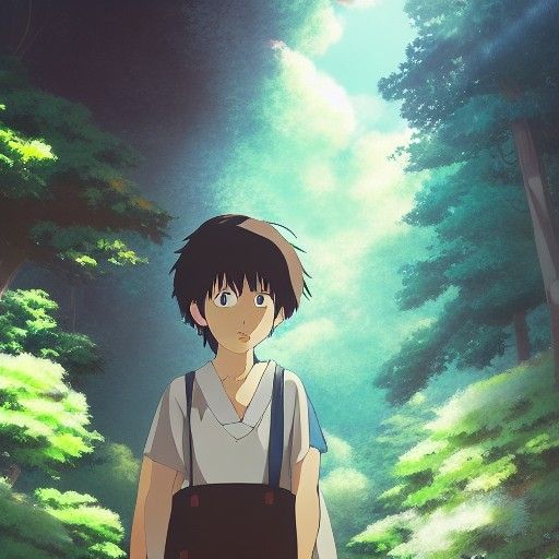 Anime God in Studio Ghibli Style