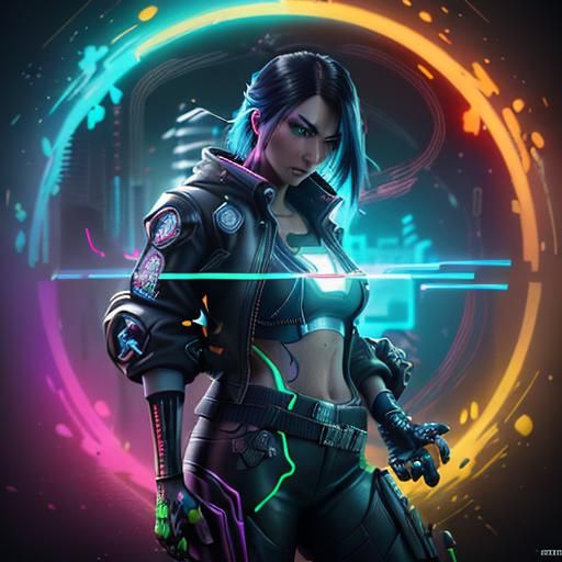 Nintendo Switch as Anime Girl in Cyberpunk Style