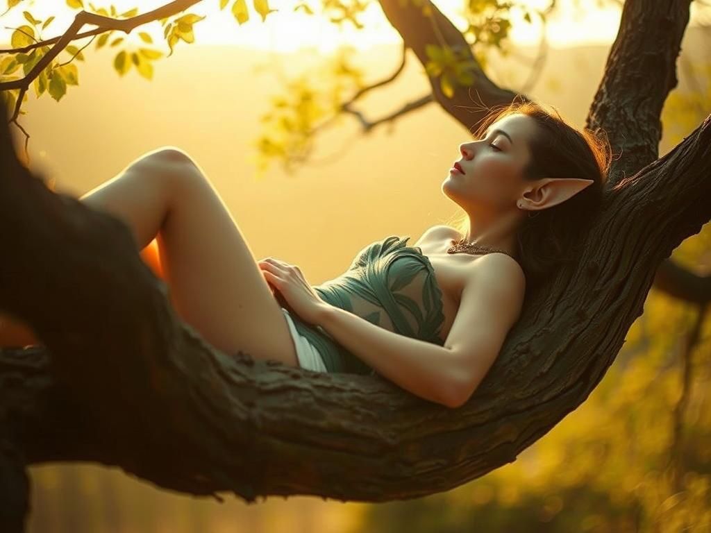 Mystical Elf in Forest, Ethereal Fine Art Portrait